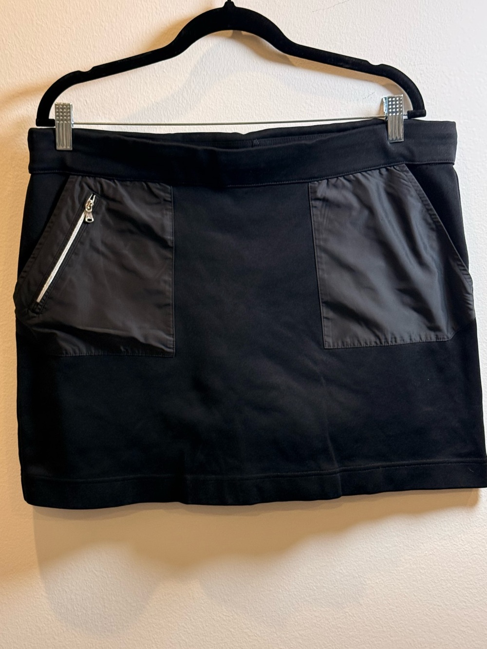 Ralph Lauren Golf Black Skort Large Utility Pocket Stretch Mini Skirt